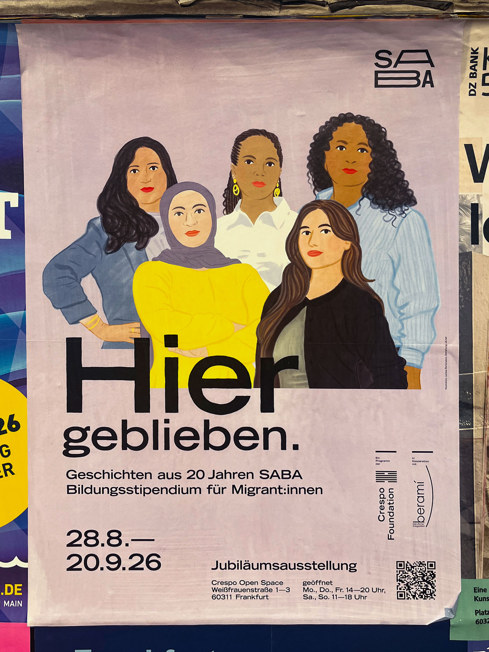 Plakatdesign in Frankfurt: Crespo Open Space – Hier geblieben