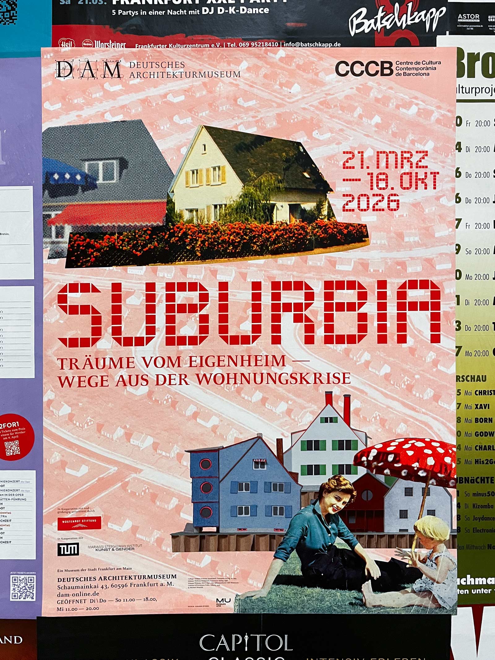 Plakat Design / Gestaltung in Frankfurt: Deutsches Architekturmuseum – Suburbia