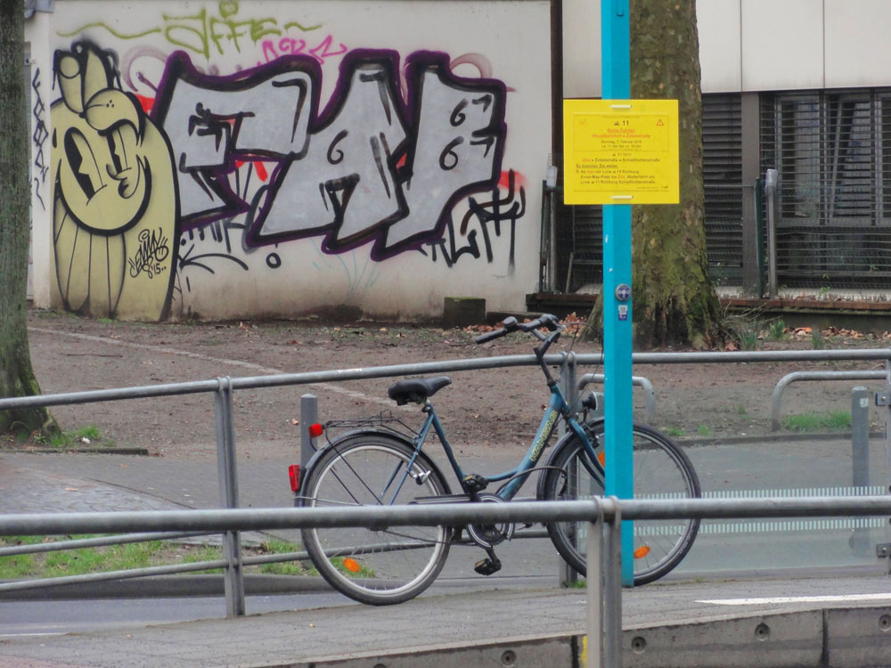 Die Straßenkunst und das Fahrrad