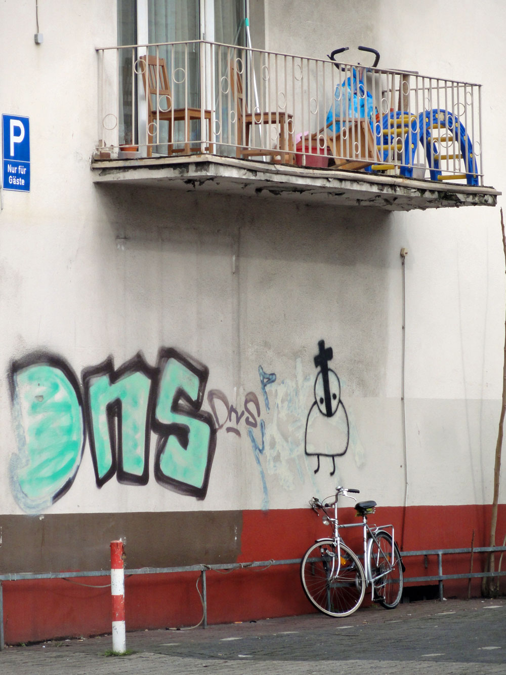 Die Straßenkunst und das Fahrrad