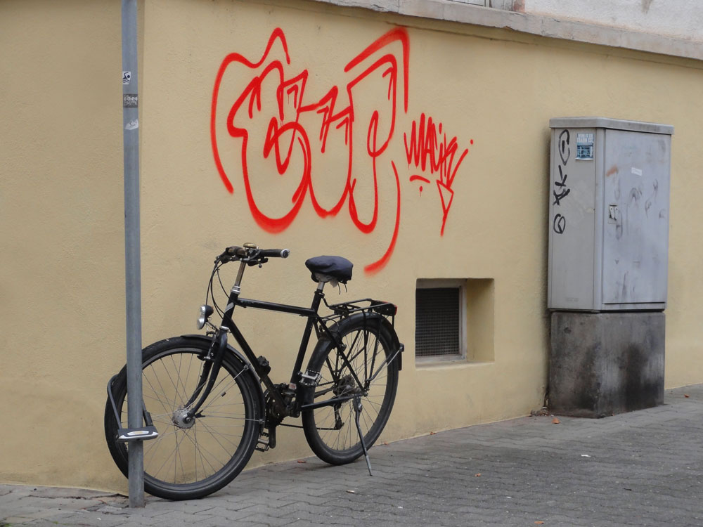 Die Straßenkunst und das Fahrrad