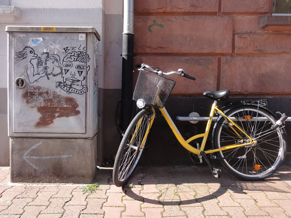 Die Straßenkunst und das Fahrrad