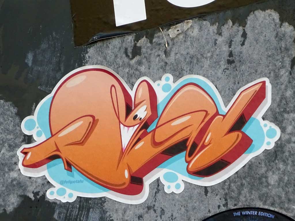 Aufkleber mit Felipe Talu-Stylwriting