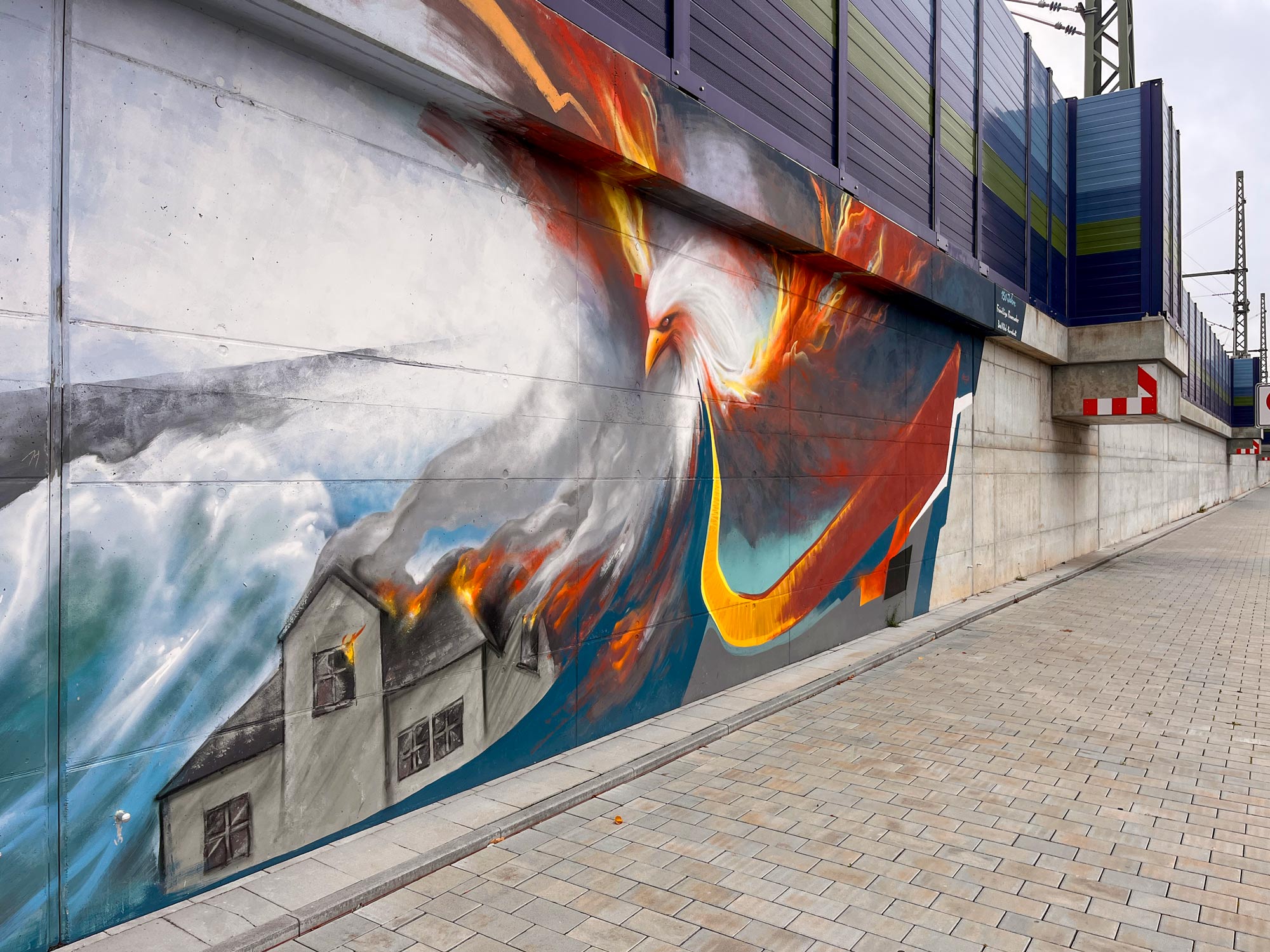 Feuerwehr-Wandbild in Bad Vilbel von Guido Zimmermann