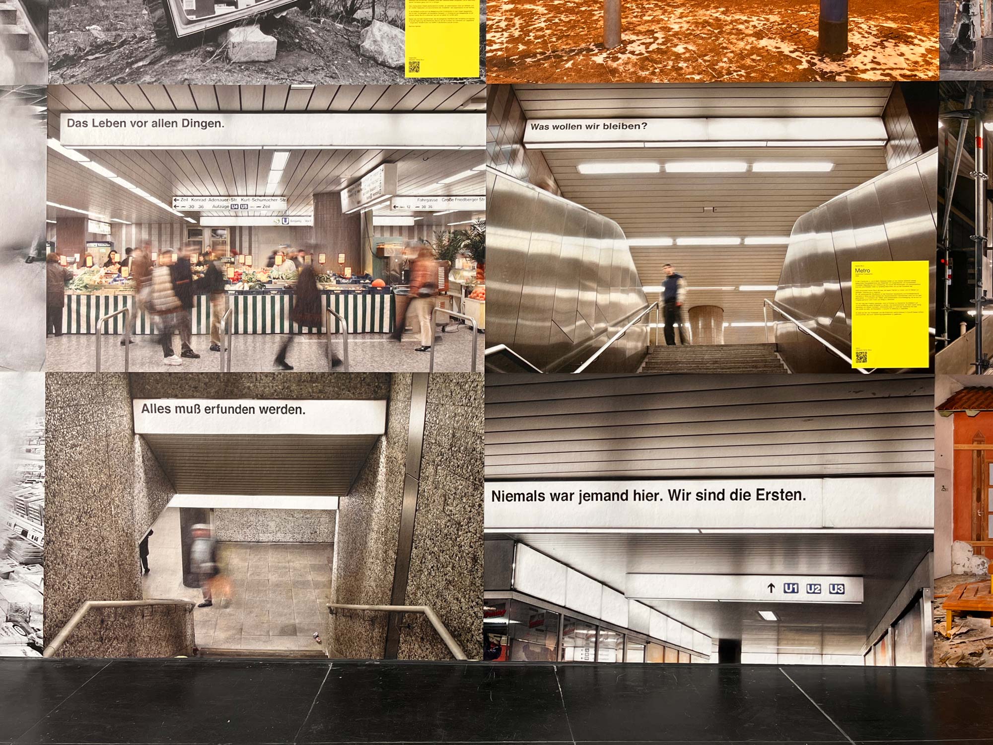 Fotos vom Projekt „Metro“ von Heiner Blum in der Ausstellung „Hidden History“ im Frankfurter Kunstverein.
