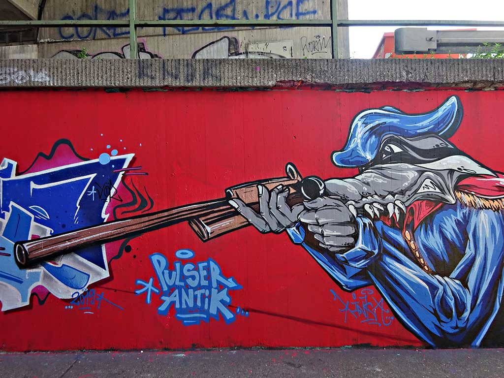 Graffiti bei der Hall of Fame am Ratswegkreisel in Frankfurt am Main