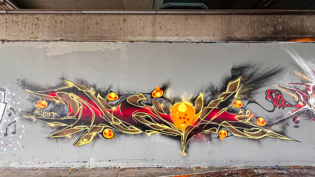 Freiluftgalerie Frankfurt an der Friedensbrücke: Bemalte Wände im Oktober 2026
