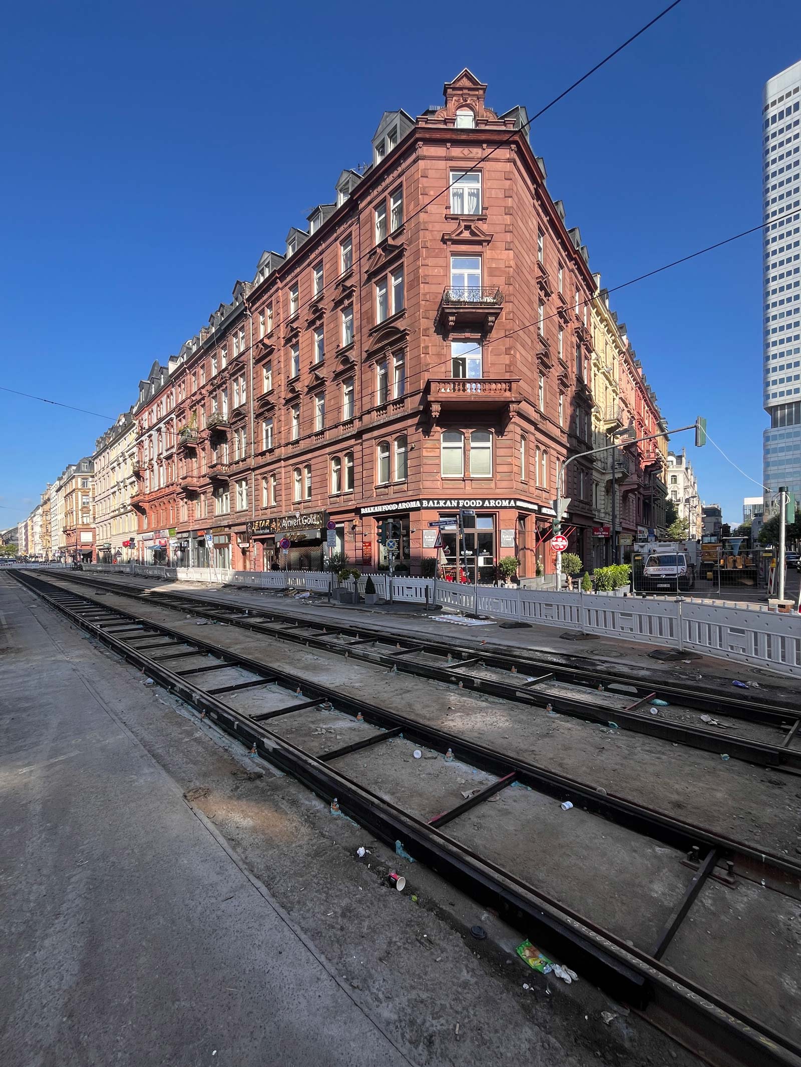 Gleisbauarbeiten zwischen Willy-Brandt-Platz und Münchener Straße in Frankfurt am Main