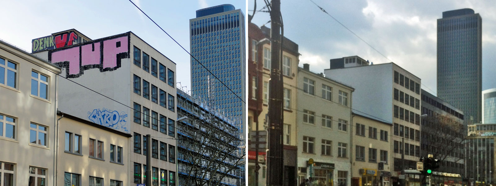 Graffitientfernung Vorher-Nacher