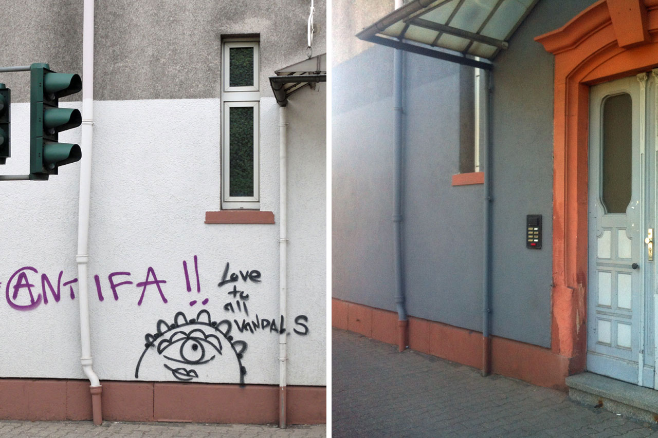 Graffitientfernung Vorher-Nacher