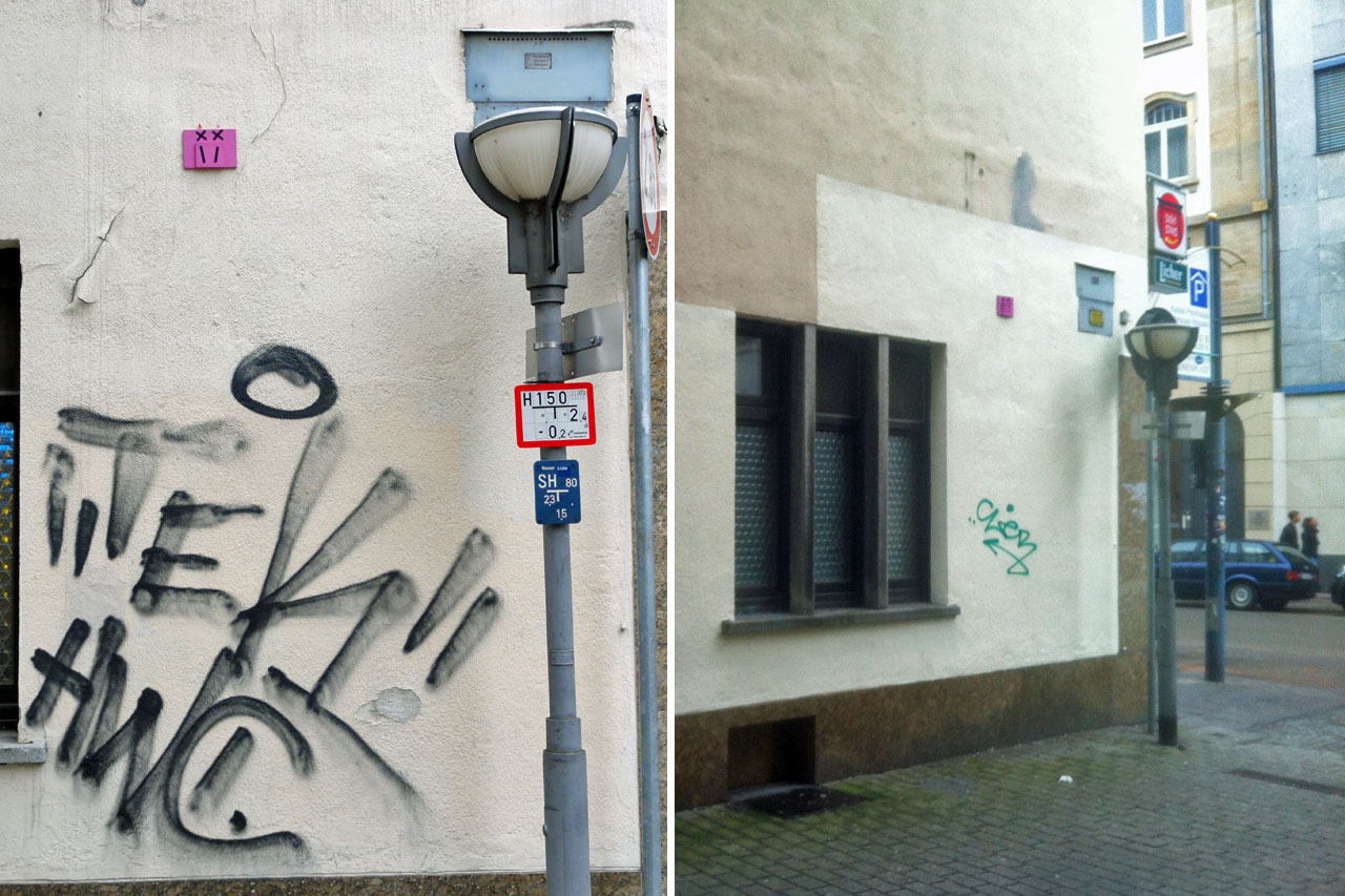 Graffitientfernung Vorher-Nacher
