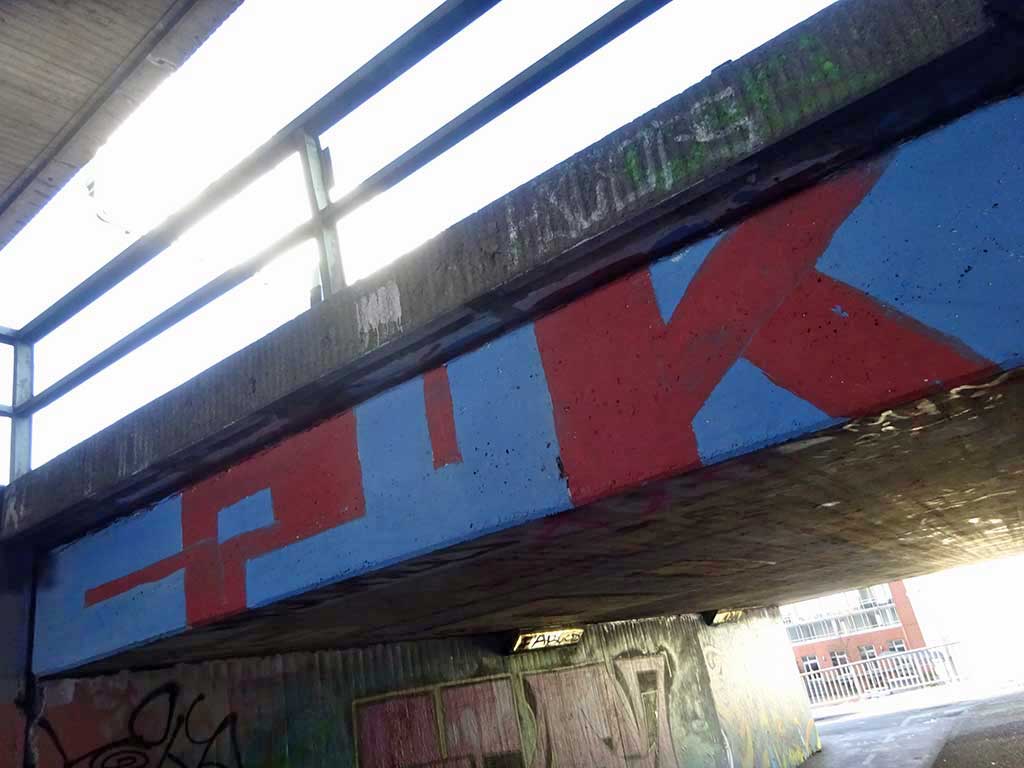 Graffiti an der Hall of Fame am Ratswegkreisel in Frankfurt