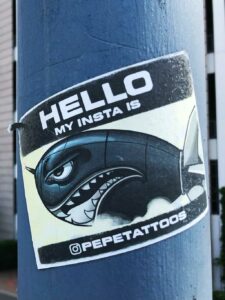 Aufkleber: Hello my Insta is Pepe Tattoos