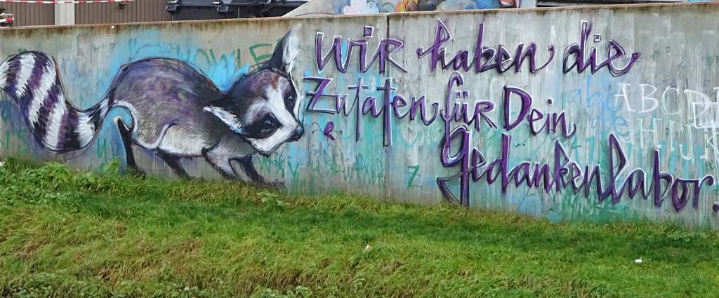 Wir haben die Zutaten für dein Gedankenlabor - Streetart von Herakut in Bad Vilbel