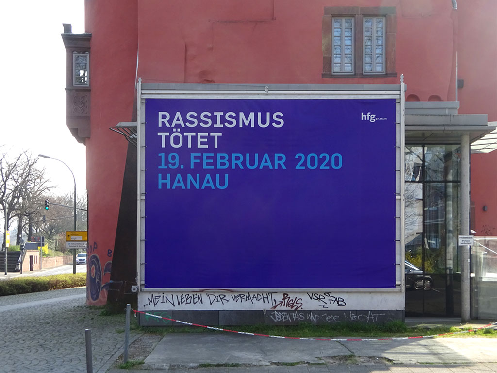 HfG Offenbach - Plakat: Rassismus tötet - 19. Februar 2020 Hanau