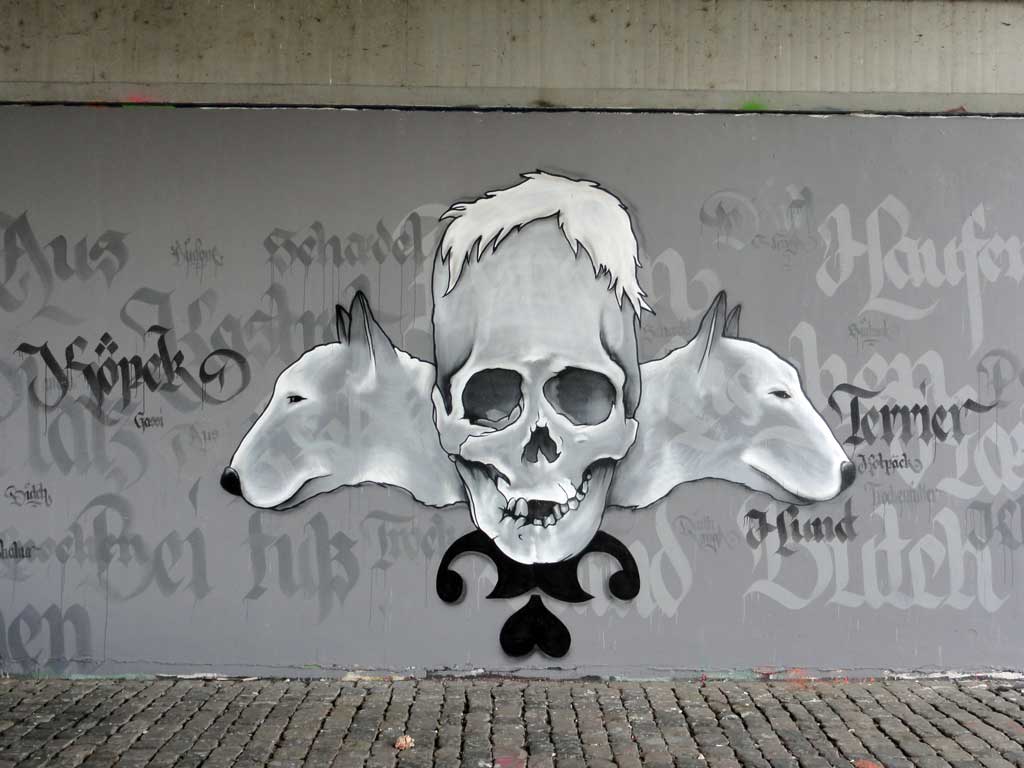 Graffiti von zwei Hunden