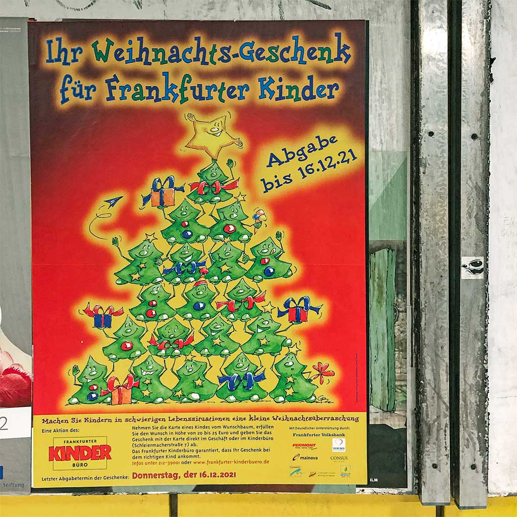 Plakat: Ihr Weihnachtsgeschenk für Frankfurter Kinder