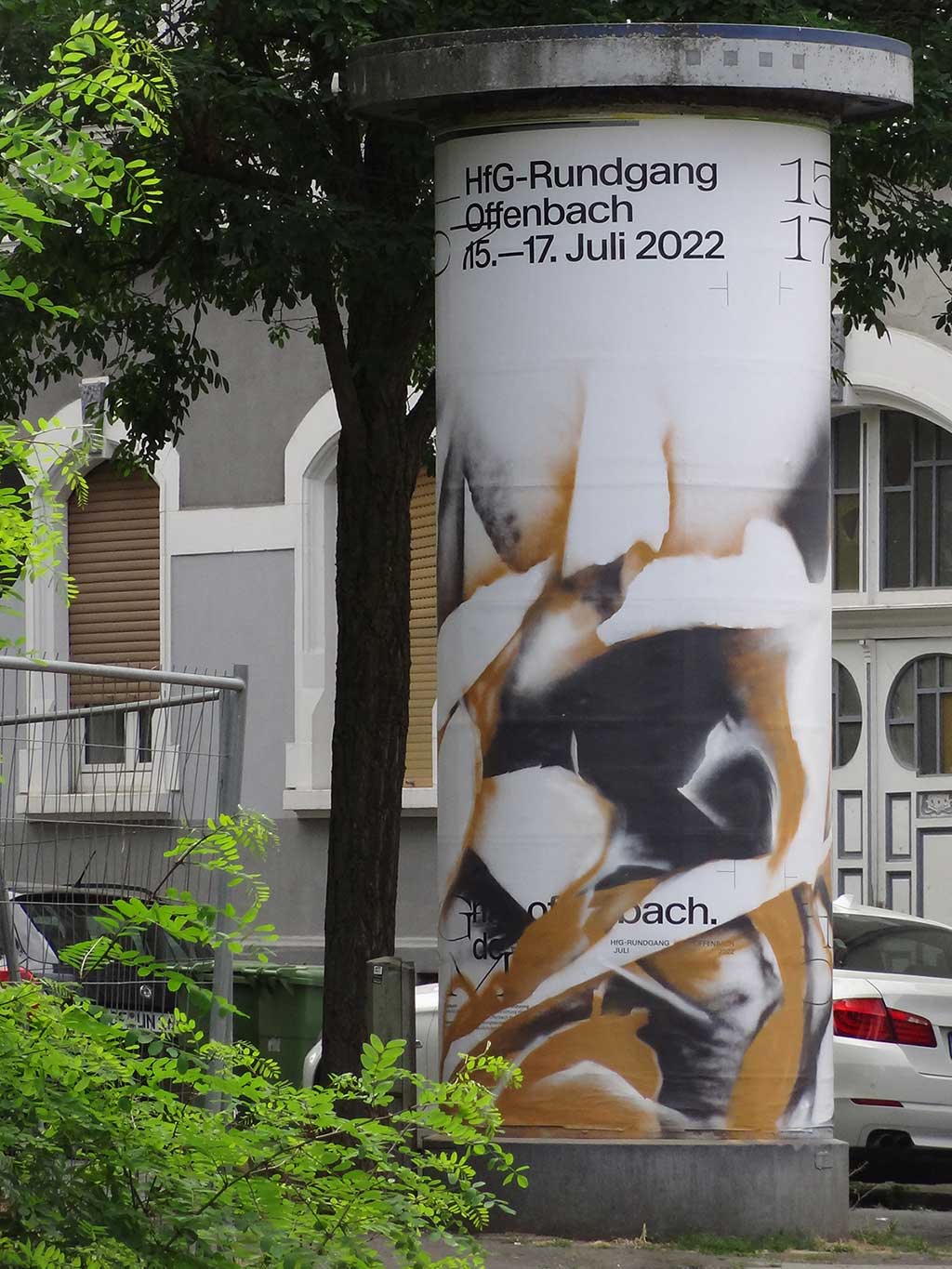 Individuell gestaltete Plakate zum HfG Rundgang Offenbach 2022