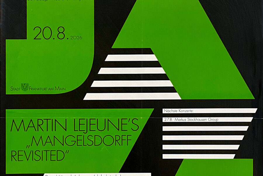 Grünes Plakat-Design der Veranstaltungsreihe „Jazz im Palmengarten 2026“ in Frankfurt am Main