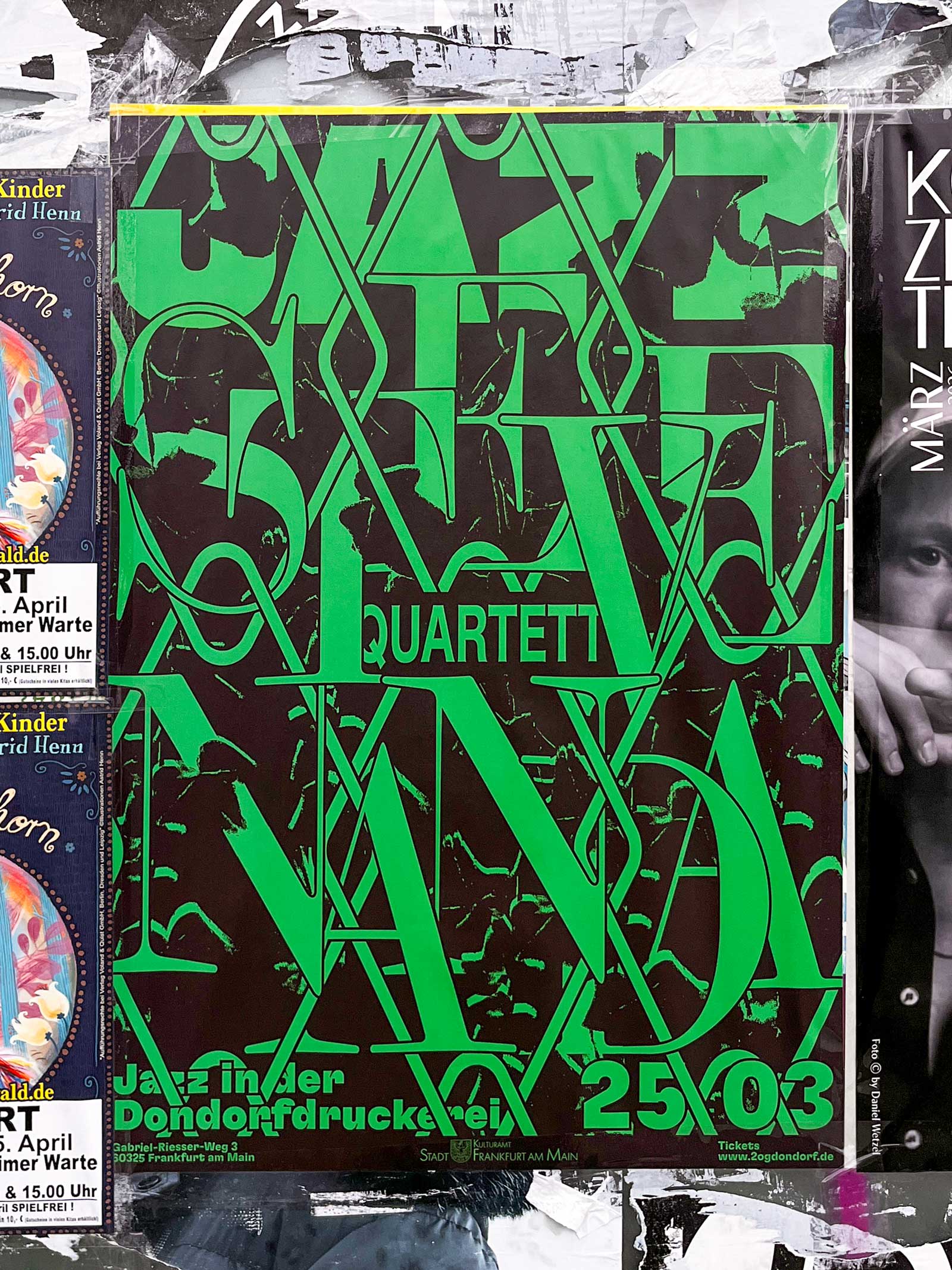 Plakat Design / Gestaltung in Frankfurt: Jazz in der Dondorf Druckerei – Steve Nada Quartett