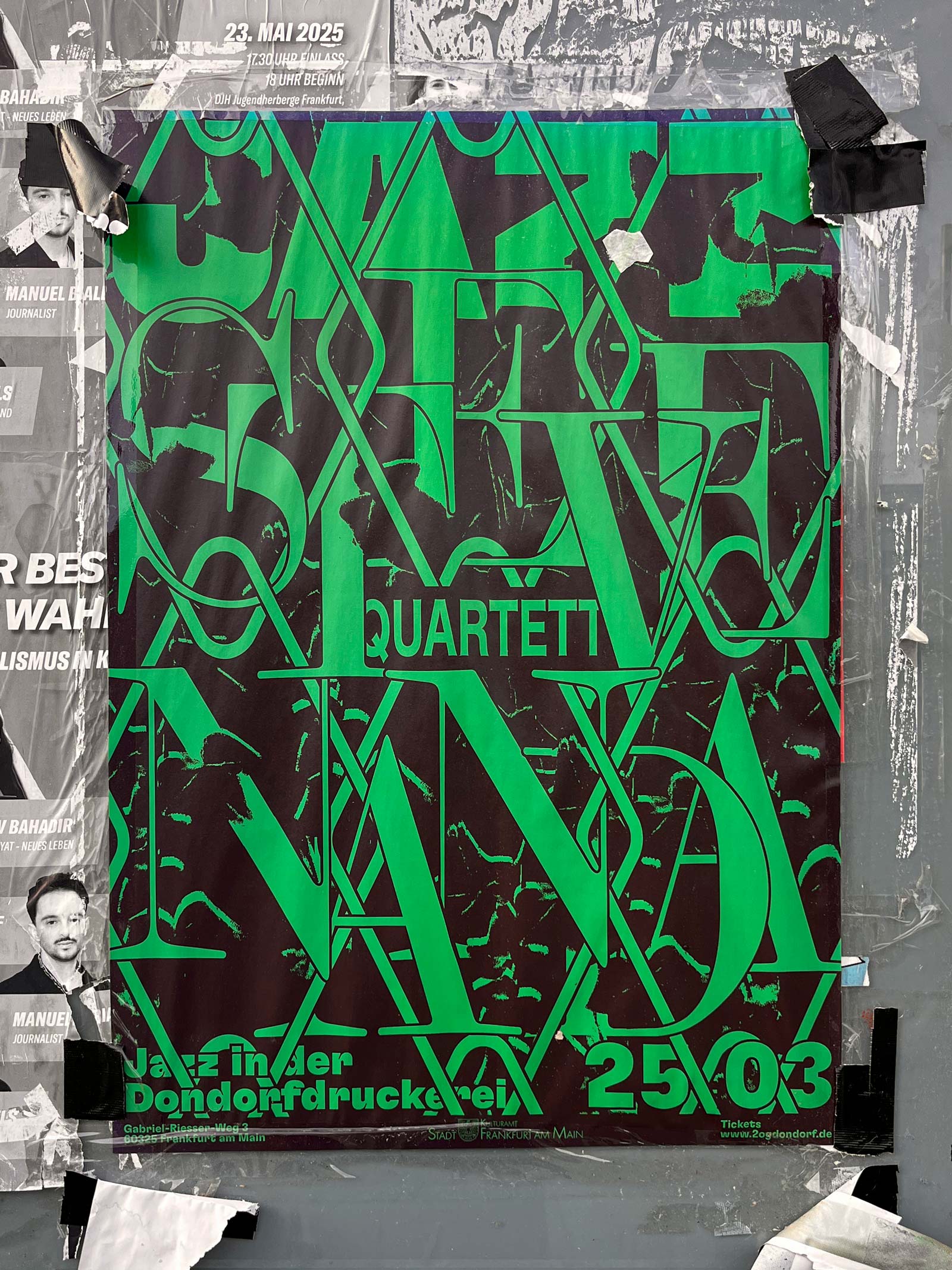 Plakatdesign in Frankfurt: Jazz in der Dondorf Druckerei – Steve Nanda Quartett
