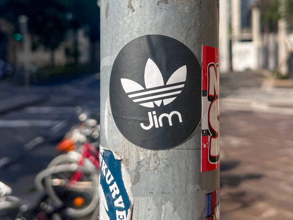 Jim - Adidas Rebranding Logo Aufkleber