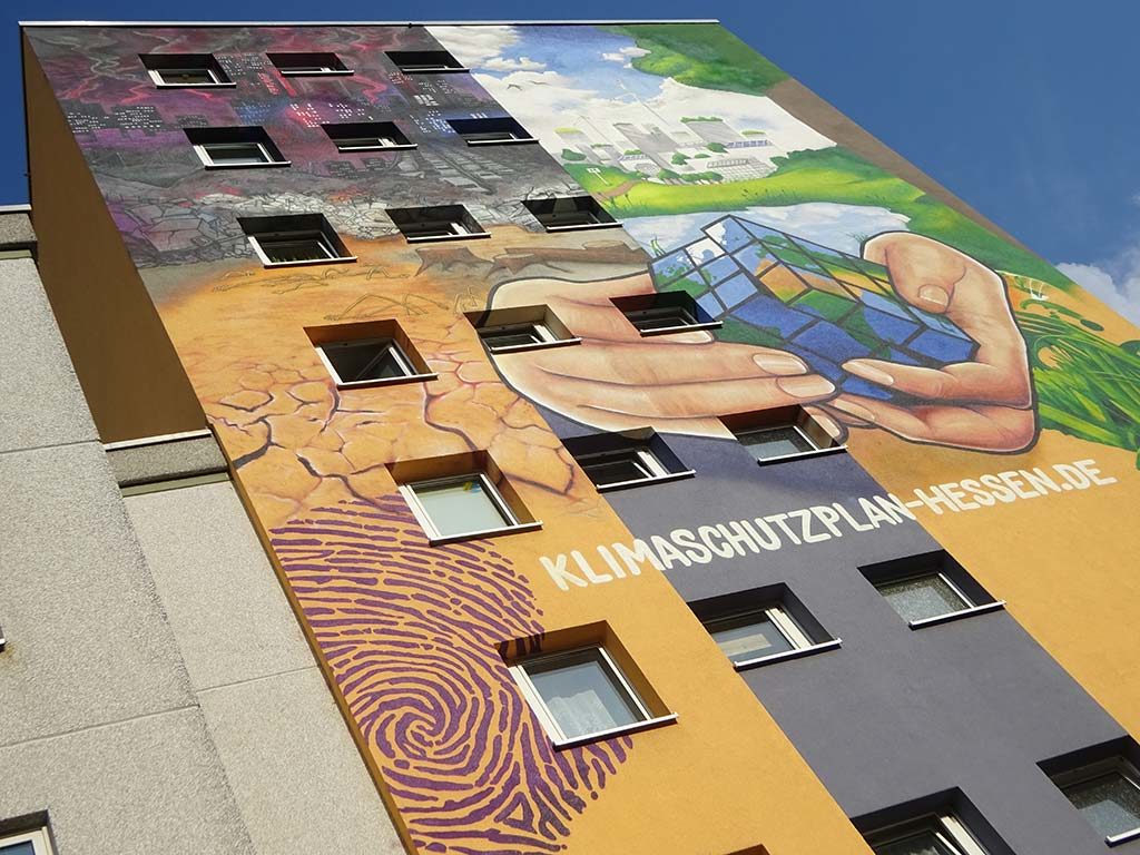 Klima-Graffiti von Cor in Frankfurt