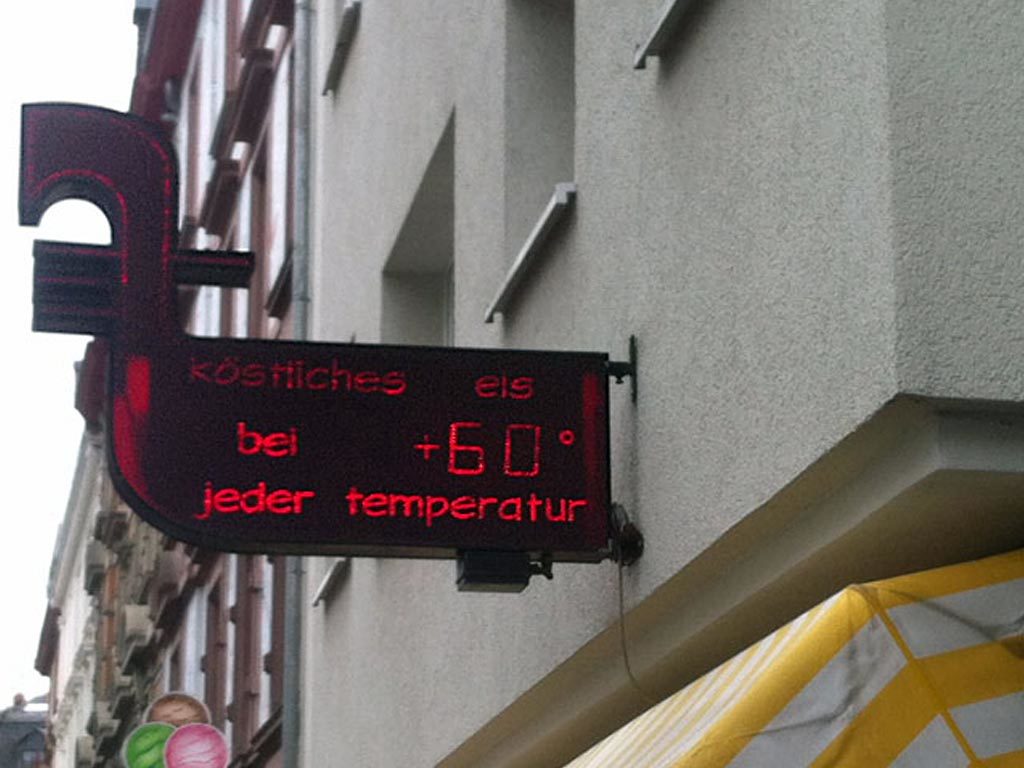 Köstliches Eis bei 60 Grad in Frankfurt