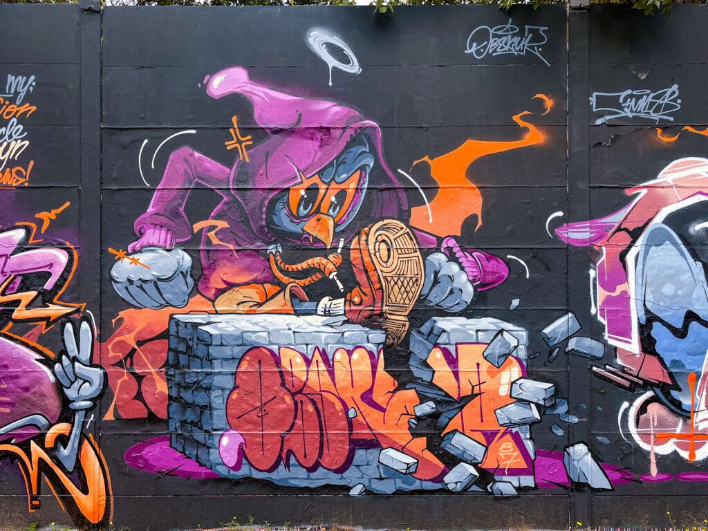 Bunt gestaltete Wände bei der Lincoln Wall Jam 2025 in Darmstadt