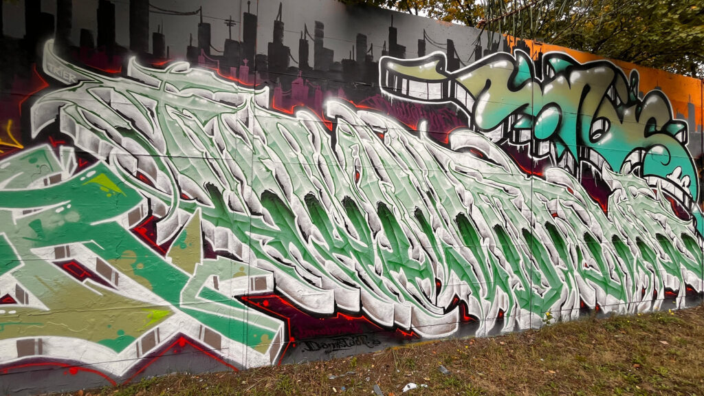 Bunt gestaltete Wände bei der Lincoln Wall Jam 2025 in Darmstadt