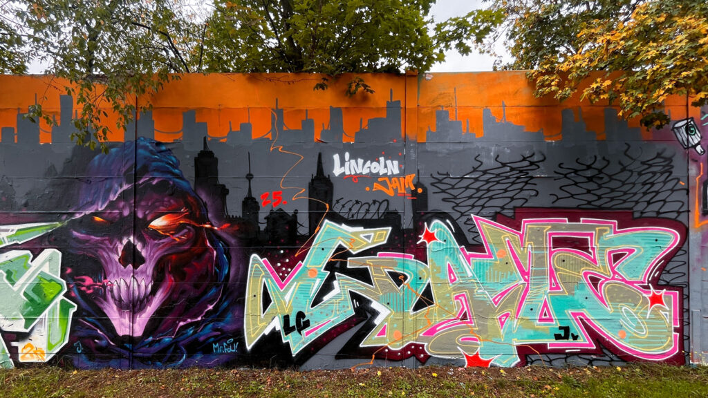 Bunt gestaltete Wände bei der Lincoln Wall Jam 2025 in Darmstadt