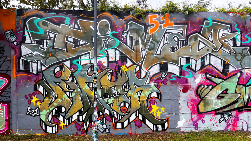 Bunt gestaltete Wände bei der Lincoln Wall Jam 2025 in Darmstadt