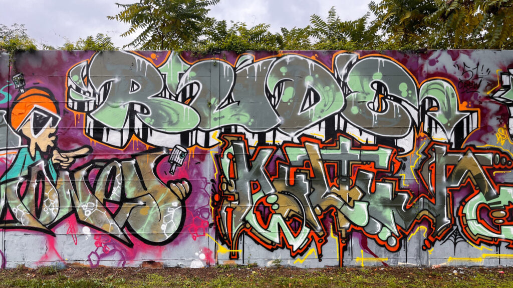 Bunt gestaltete Wände bei der Lincoln Wall Jam 2025 in Darmstadt