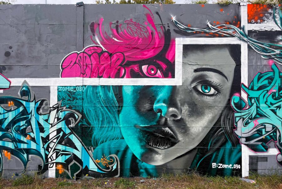 Bunt gestaltete Wände bei der Lincoln Wall Jam 2025 in Darmstadt