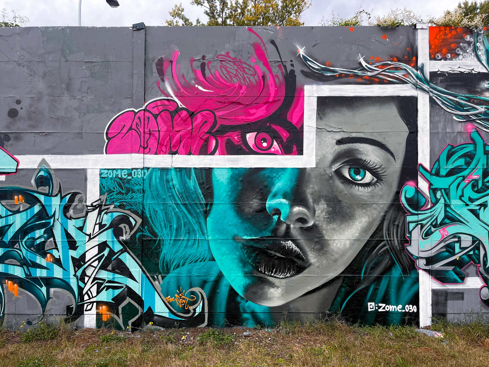 Bunt gestaltete Wände bei der Lincoln Wall Jam 2025 in Darmstadt