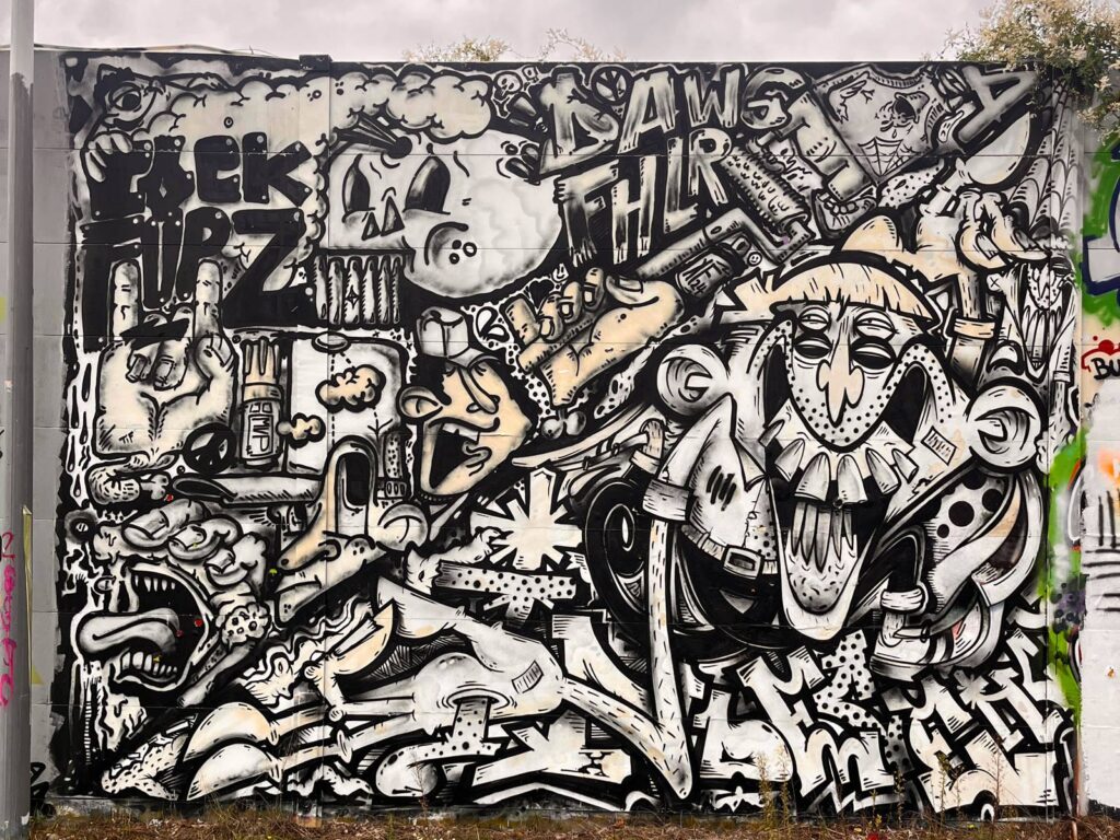 Bunt gestaltete Wände bei der Lincoln Wall Jam 2025 in Darmstadt