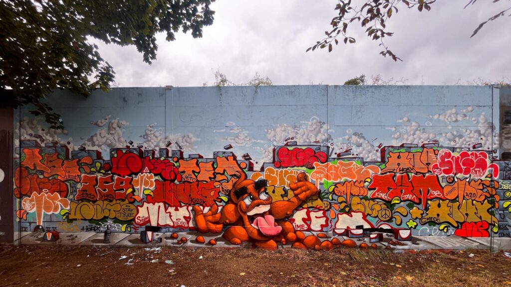 Bunt gestaltete Wände bei der Lincoln Wall Jam 2025 in Darmstadt