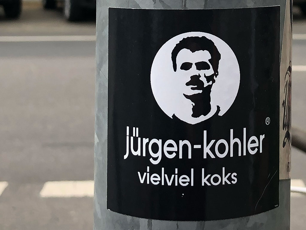 Logo -Rebranding-Aufkleber: Jürger Kohler statt Fritz Cola