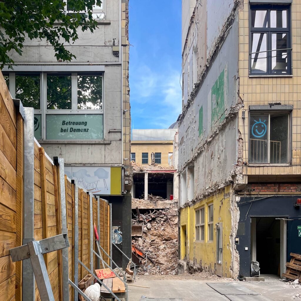 Lorey-Haus-Baustelle in der Frankfurter Innenstadt