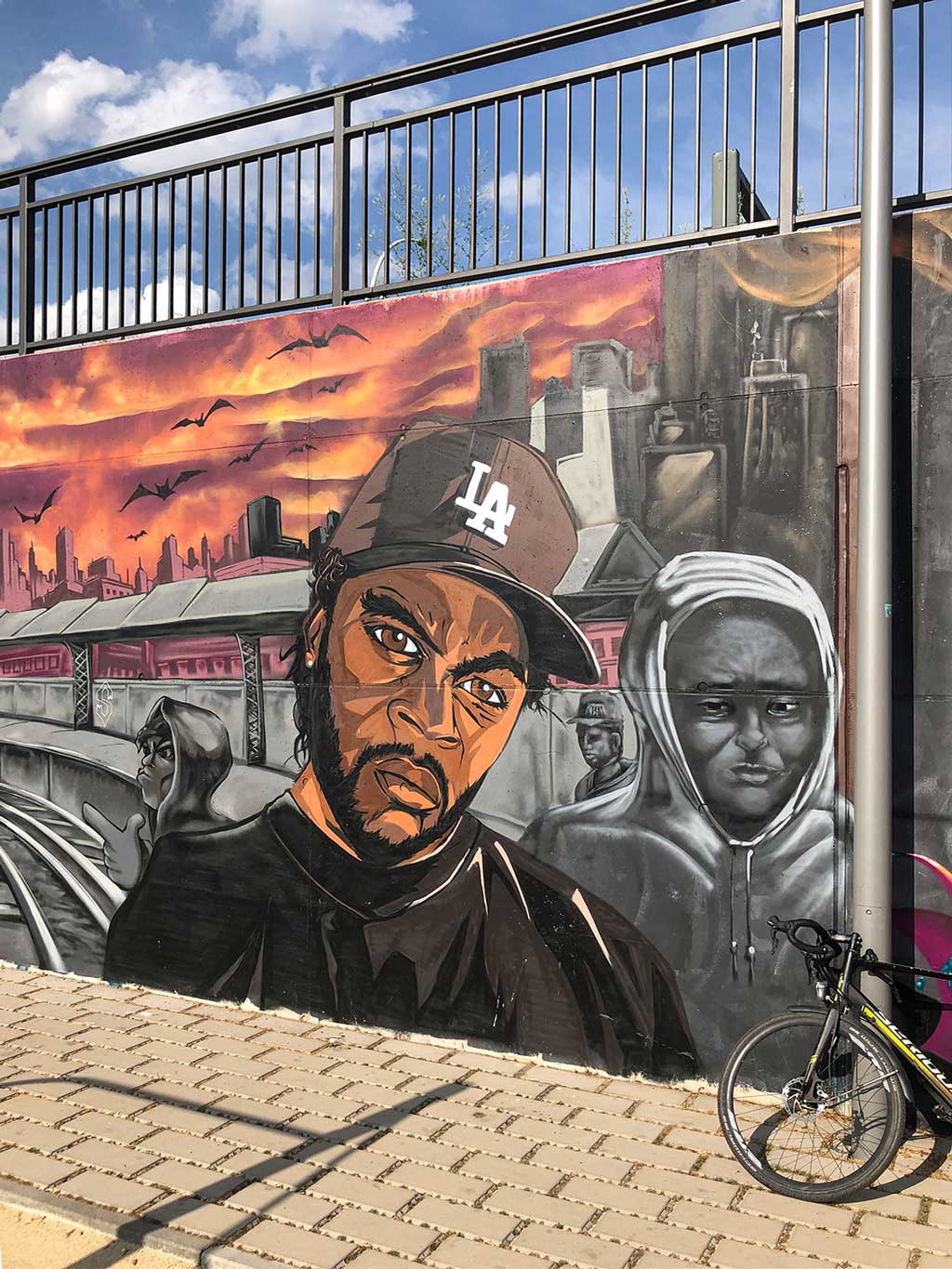 Meeting of Styles in Wiesbaden - Wandbild zeigt US-Rapper Ice Cube