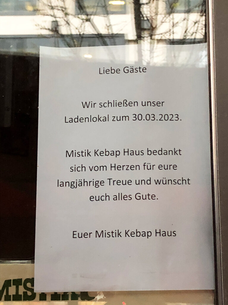 Mistik Kebap Haus in Frankfurt-Bornheim verabschiedet sich