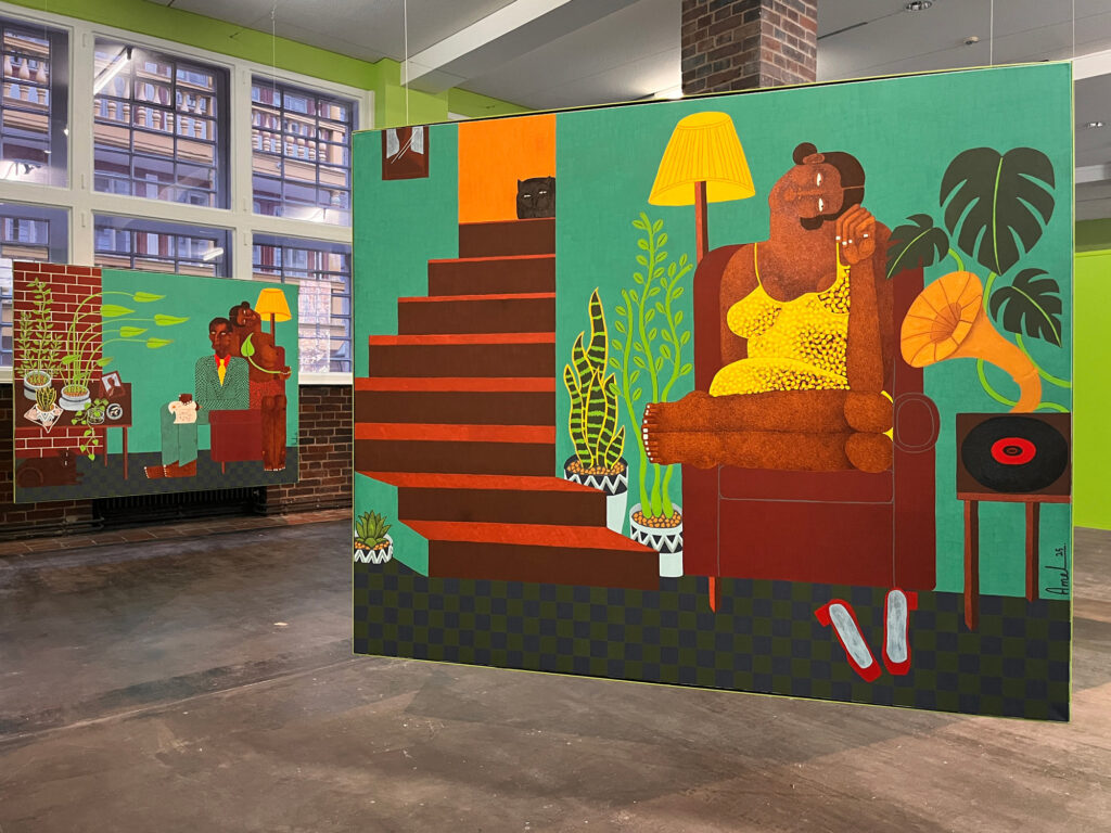 Ein Bild aus der Ausstellung im Amel Bashier – Essence of Life im MMK Zollamt in Frankfurt.