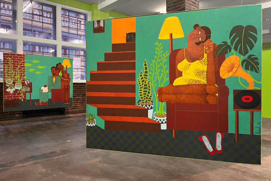 Ein Bild aus der Ausstellung im Amel Bashier – Essence of Life im MMK Zollamt in Frankfurt.