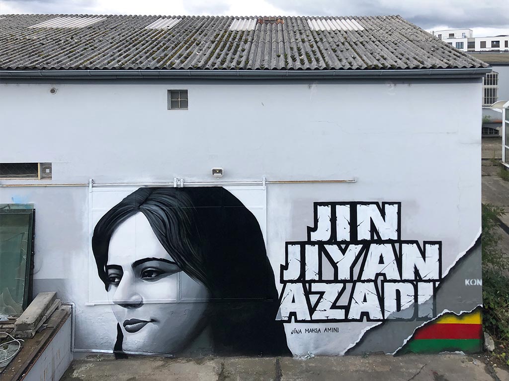 Mural in Frankfurt zum Tod von Mahsa Amini im Iran