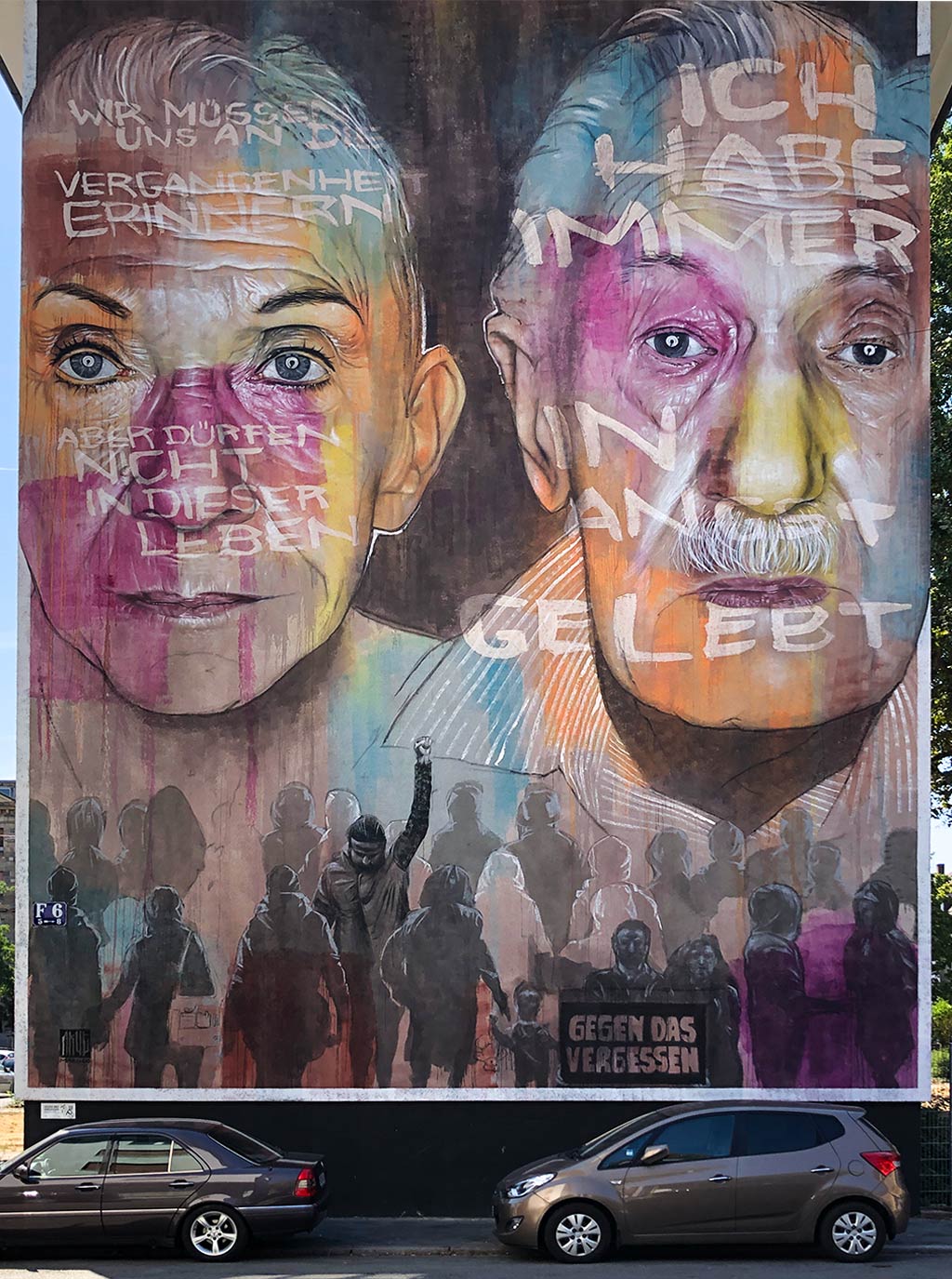 Mural in Mannheim von Akut: Gegen das Vergessen