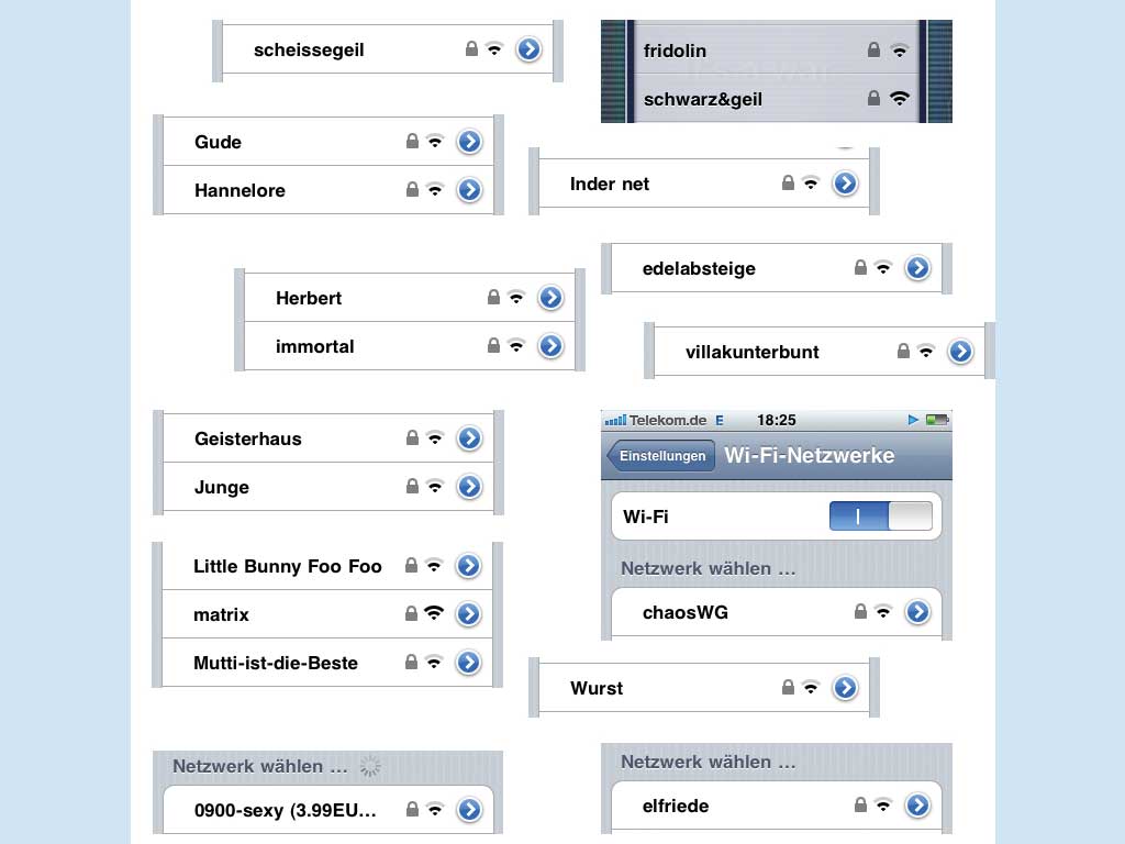 Namen von WiFi Netzwerken in Frankfurt