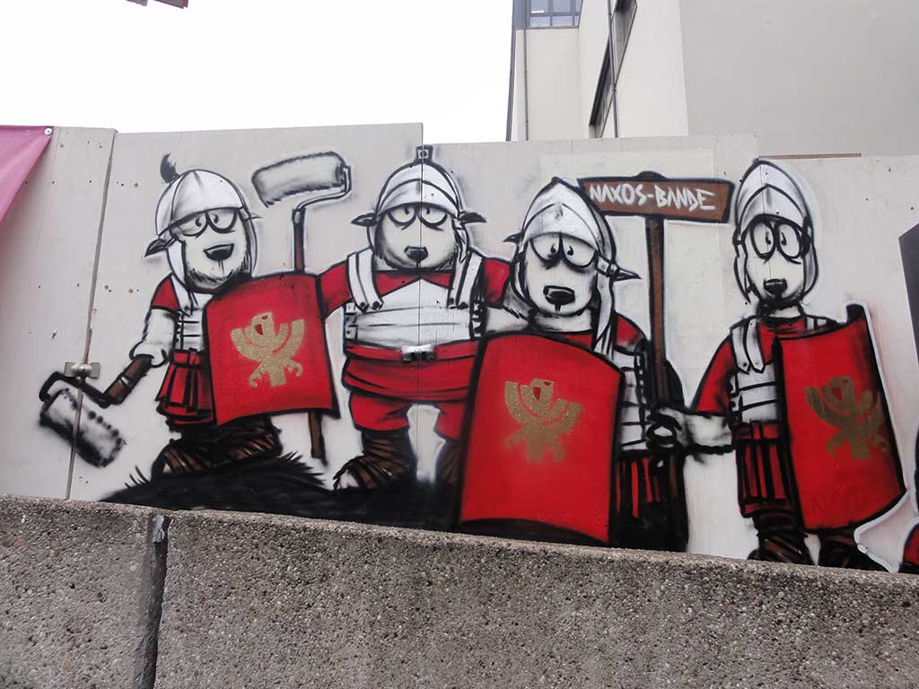 Naxos-Bande-Graffitikunst mit Leistikow-Adler in Frankfurt am Main