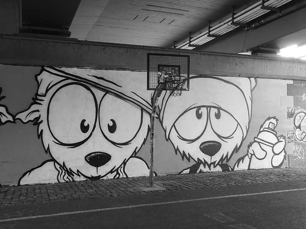 Urban Art an der Friedensbrücke in Frankfurt am Main
