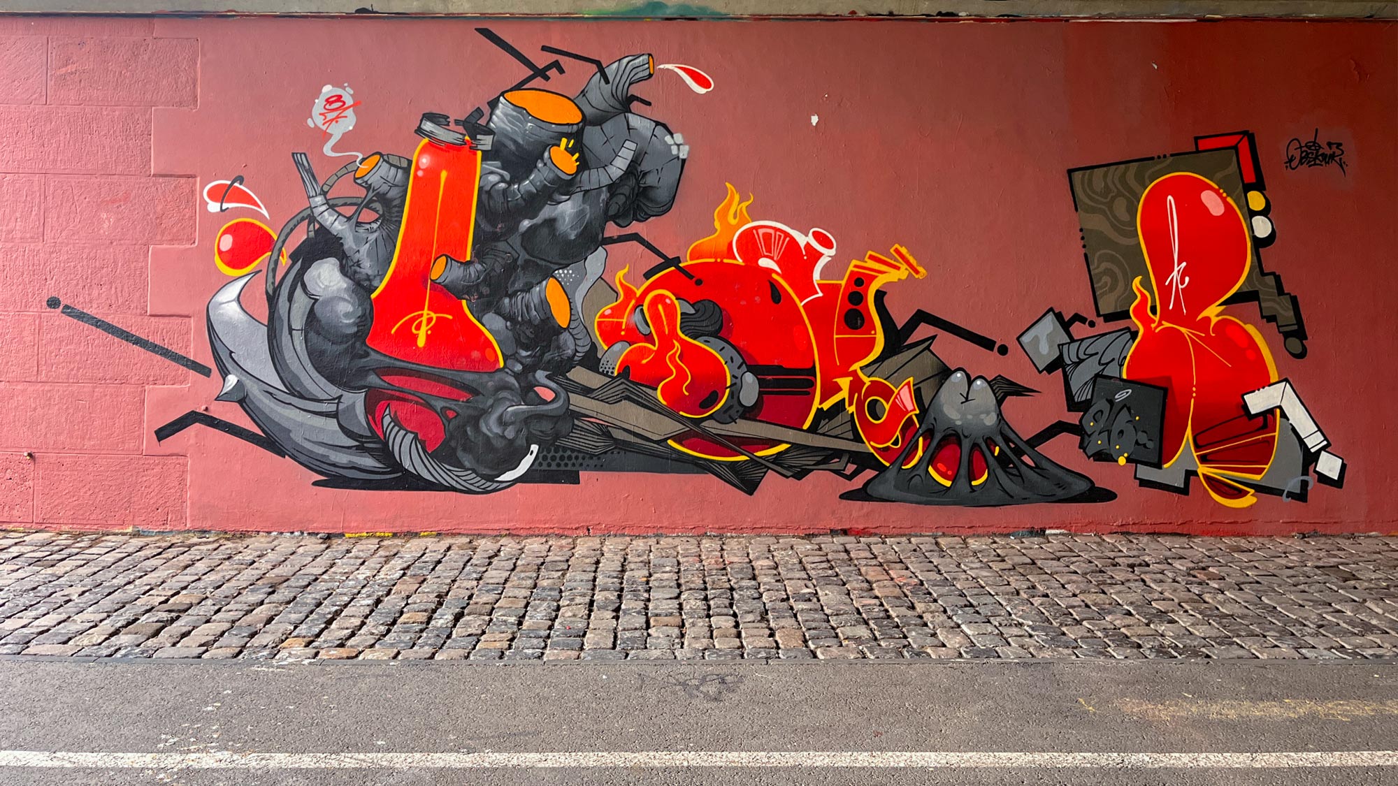 Obskur87, Semor The Mad One und Monkey HPZ an der Friedensbrücke in Frankfurt