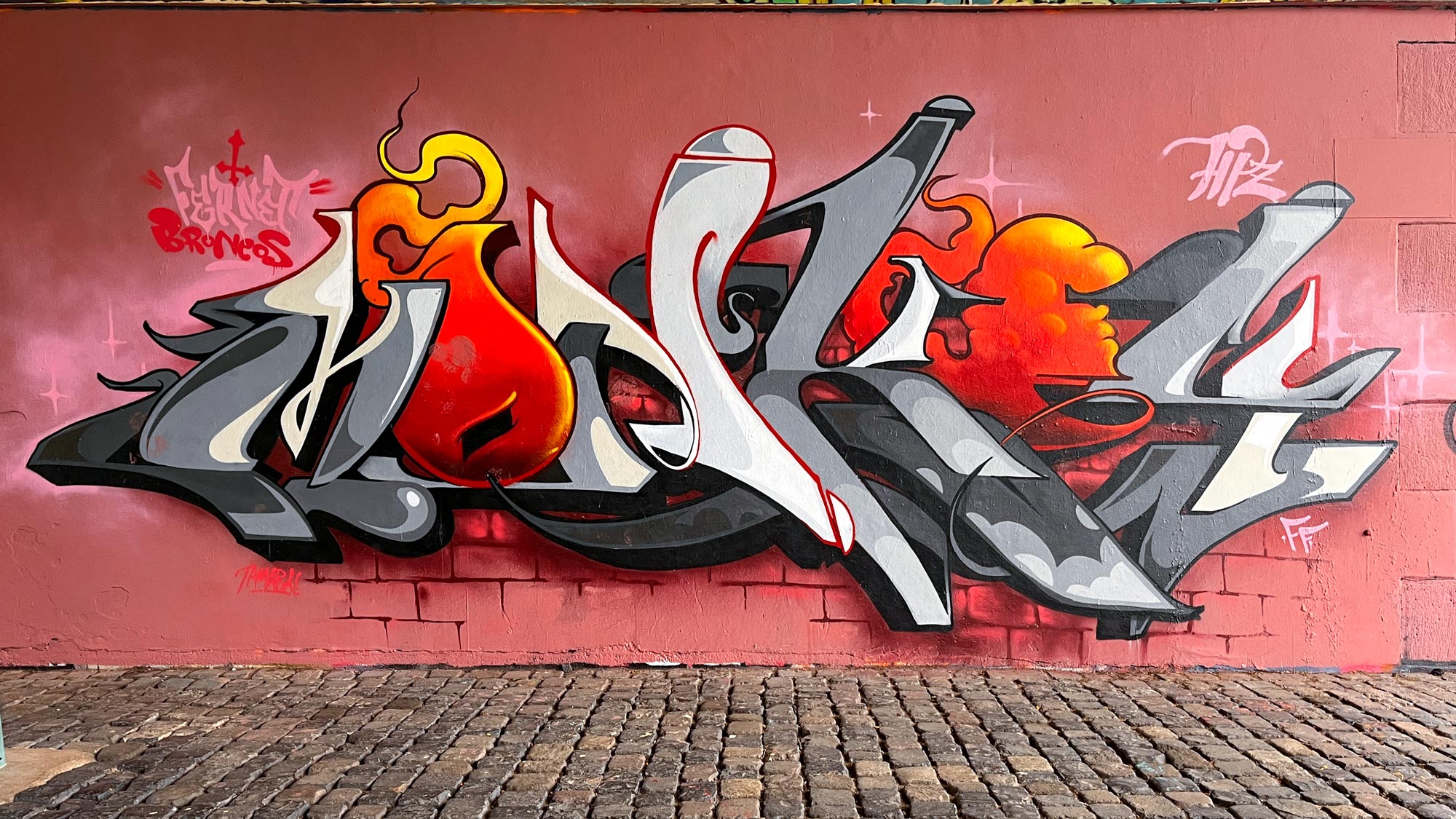 Obskur87, Semor The Mad One und Monkey HPZ an der Friedensbrücke in Frankfurt